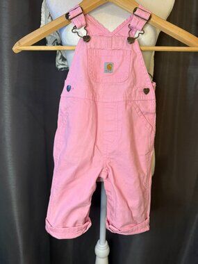 Pink Carhartt Baby Girl Overalls | Size 9 Months